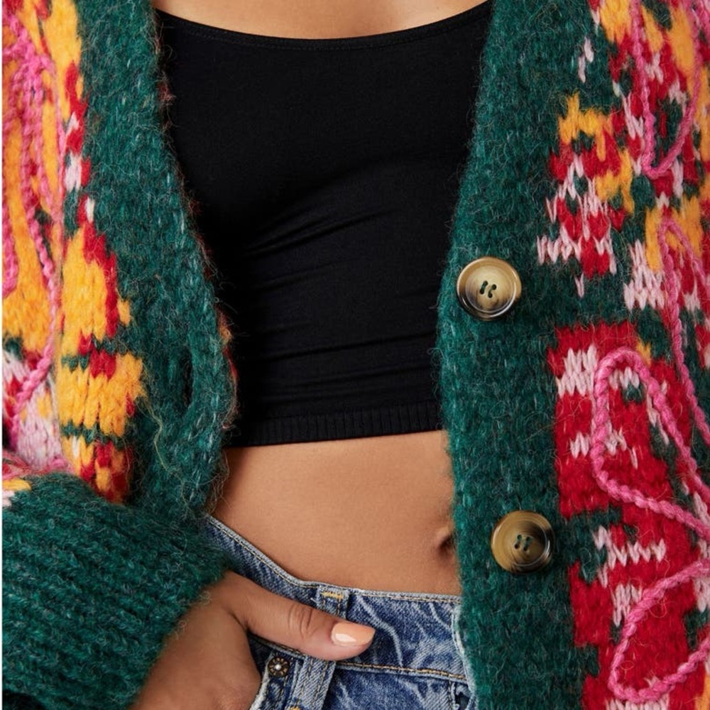 Free people Alexis Floral Cardigan size small - Picture 7 of 7